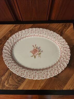 Vintage Rose Bouquet Pink Johnson Brothers England 12” Platter